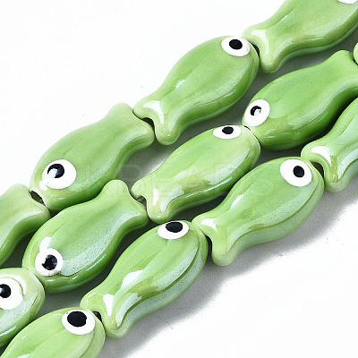 Handmade Porcelain Ceramic Beads Strands X1-PORC-T006-03E-1