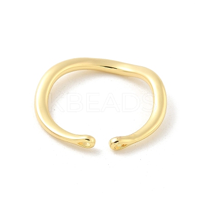 Brass Open Cuff Ring Components KK-G518-06G-02-1