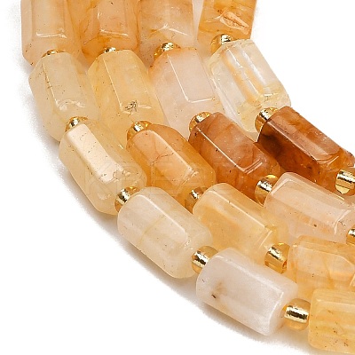 Natural Yellow Hematoid Quartz/Golden Healer Quartz Beads Strands GG-CBA5B6F-E03-01-1