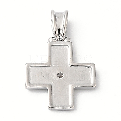 Rack Plating Brass Micro Pave Cubic Zirconia Pendants KK-R143-13P-1