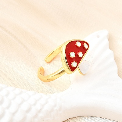 Brass Enamel Cuff Open Rings for Women RJEW-F184-10A-G-1