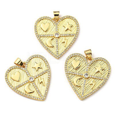 Brass with Cubic Zirconia Pendants KK-K341-01G-01-1