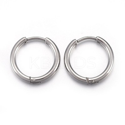Tarnish Resistant 202 Stainless Steel Huggie Hoop Earrings EJEW-L205-02K-P-1