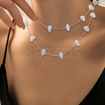 DIY Brass ABS Imitation Pearl Bead Handmade Chains Necklaces Making Kits DIY-HS0001-65A-1