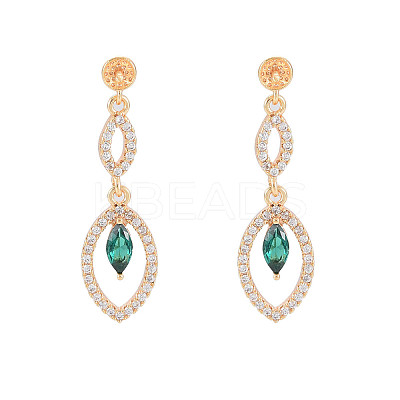 Brass Micro Pave Cubic Zirconia Stud Earring Findings KK-S364-150-1