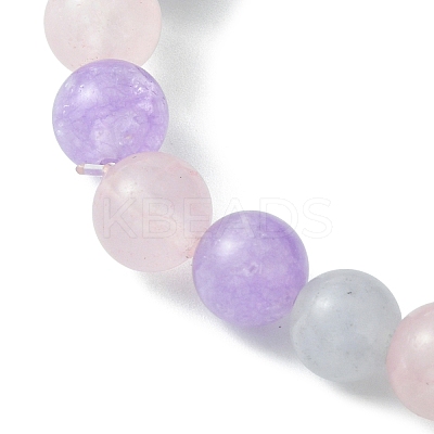 8mm Round Natural Aquamarine & Rose Quartz & Amethyst Beaded Stretch Bracelets X-BJEW-TA00502-1