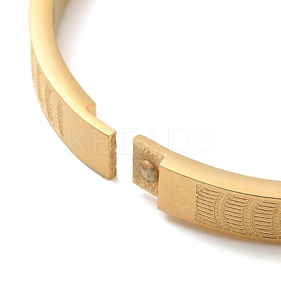 304 Stainless Steel Stripe Textured Hinged Bangles for Women LS-BJEW-E099-04G-02-1