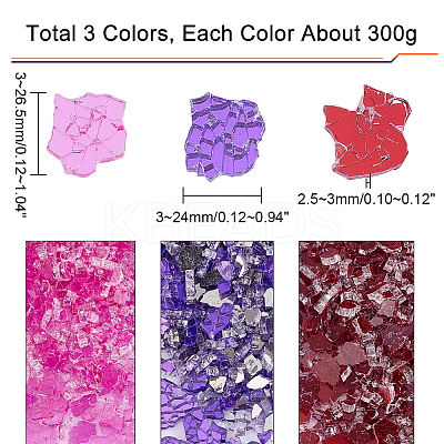 AHADEMAKER 300G 3 Colors Crackle Glass Fragments GLAA-GA0001-41-1