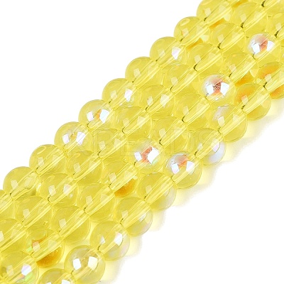 Transparent Electroplate Glass Beads Strands LS-EGLA-Q132-6MM-01A-01-1