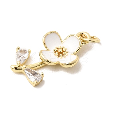 Brass Pave Clear Cubic Zirconia Pendants KK-G554-05G-04-1