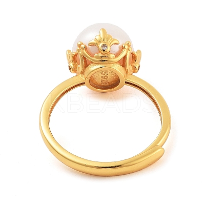 Round Natural Pearl Finger Rings STER-Z009-05G-1