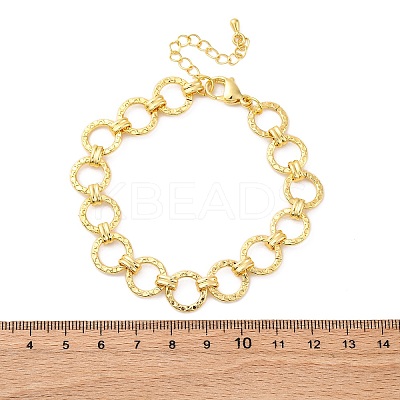 Brass Ring Chain Link  Bracelets for Women Men BJEW-K273-16G-1
