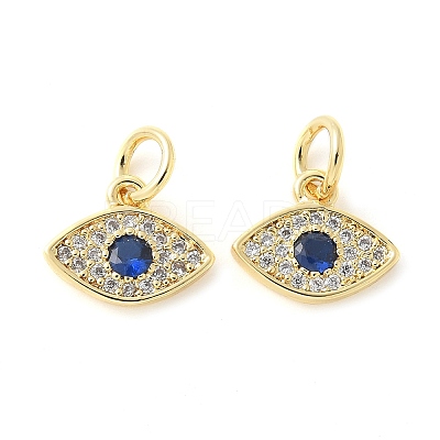 Brass Micro Pave Cubic Zirconia Charms KK-U056-27G-1