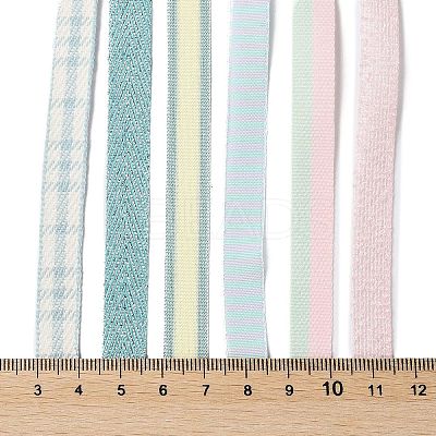 18 Yards 6 Styles Polyester Ribbon SRIB-Q022-F04-1