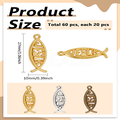 60Pcs 3 Colors Tibetan Style Alloy Pendants FIND-LP0003-55-1