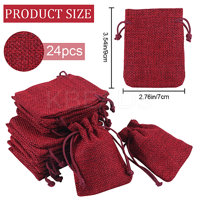 24Pcs Burlap Packing Pouches Drawstring Bags ABAG-BBC0001-07D-1