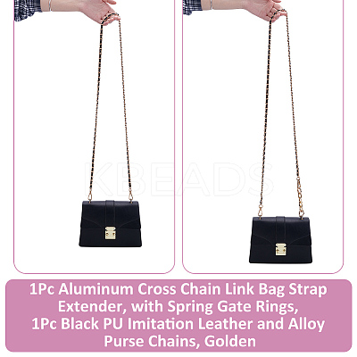 1Pc Aluminum Cross Chain Link Bag Strap Extender FIND-UN0007-47-1