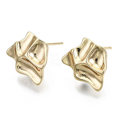 Brass Stud Earring Findings X-KK-N232-116-NF-1