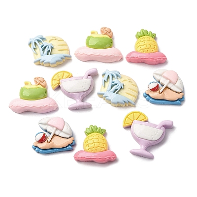 Summer Theme Opaque Resin Cabochons CRES-I046-03-1