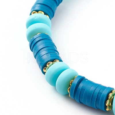 Handmade Polymer Clay Heishi Beaded Stretch Bracelets BJEW-JB06138-1
