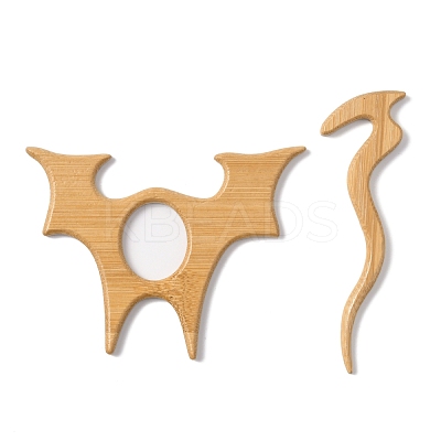 Wood Buckle Pin JEWB-WH0023-20A-1