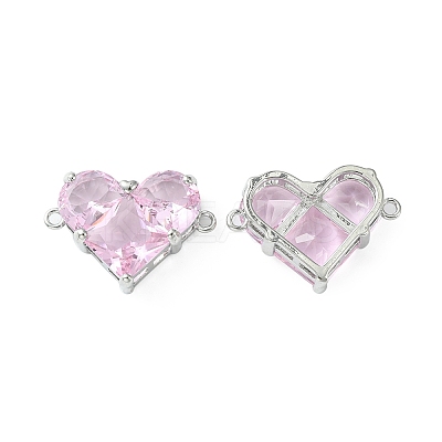Brass Pave Cubic Zirconia Connector Charms KK-L208-04P-03-1