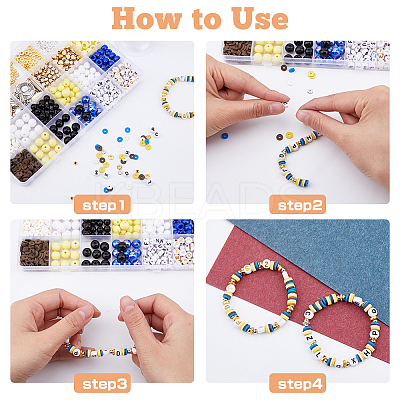 Graduate Theme Acrylic Beaded Stretch Bracelet with Alloy Enamel Charms DIY Making Finding Kit DIY-FH0006-73-1