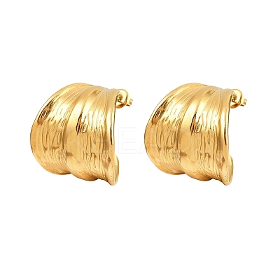 304 Stainless Steel C-Shaped Stud Earrings EJEW-I319-04G-1