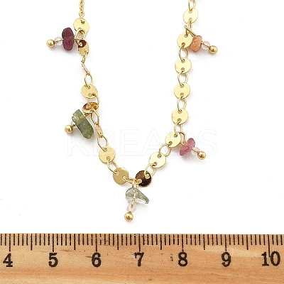 Brass Rolo & Flat Sequin Chains Necklaces for Women NJEW-D302-55-1