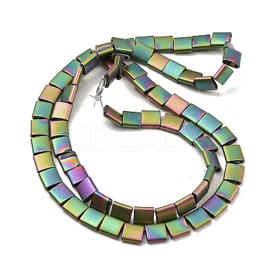 Electroplated Frosted Non-magnetic Synthetic Hematite Beads Strands G-G089-B01-02-1