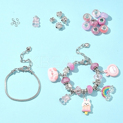 DIY Cartoon Resin & Alloy European Beads Bracelets Making Kits DIY-FS0007-21-1