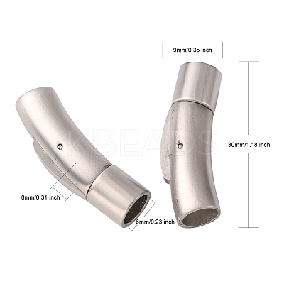 Tarnish Resistant Column 304 Stainless Steel Matte Bayonet Necklace Clasps STAS-I013-6mm-A-1