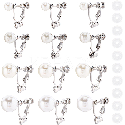 24Pcs 4 Styles 316 Surgical Stainless Steel Clip-on Earring Converters Findings STAS-SC0010-35P-1