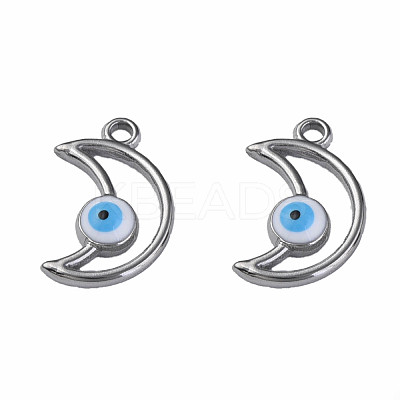 304 Stainless Steel Enamel Pendants STAS-N087-50-02P-1