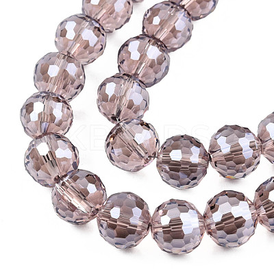 Electroplate Transparent Glass Beads Strands EGLA-N002-46-H04-1