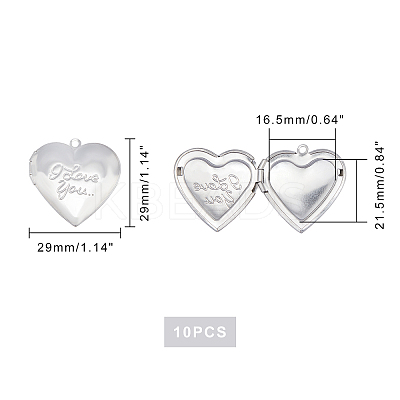 304 Stainless Steel Locket Pendants STAS-UN0016-36P-1