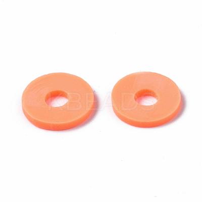 Flat Round Handmade Polymer Clay Beads CLAY-R067-10mm-11-1