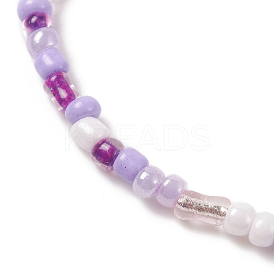 3Pcs 3 Color Glass Seed Beaded Stretch Bracelets Set BJEW-JB09426-1