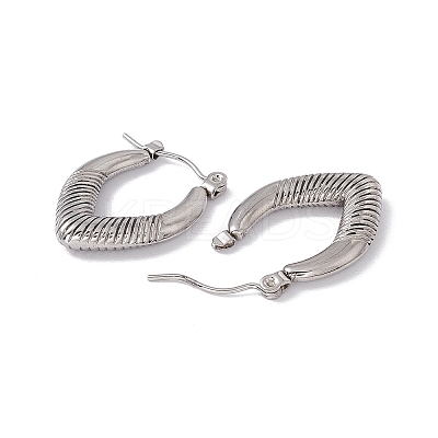 Non-Tarnish 304 Stainless Steel Teardrop Hoop Earrings for Women EJEW-E199-13P-1