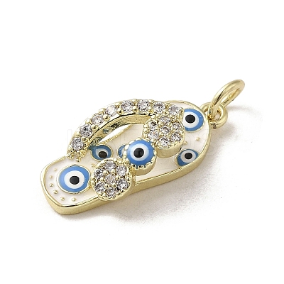 Brass Micro Pave Cubic Zirconia Pendants KK-E092-19G-04-1