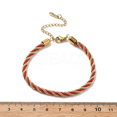 Twisted Nylon Cord Bracelets for Women BJEW-V007-01G-05-1
