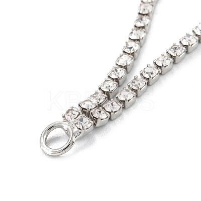 Brass Micro Pave Clear Cubic Zirconia Tassel Pendants KK-D063-01P-1