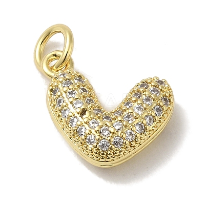 Rack Plating Brass Micro Pave Cubic Zirconia Pendants KK-P272-11G-1