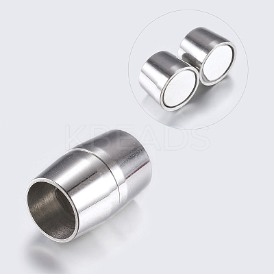 Tarnish Resistant 304 Stainless Steel Magnetic Clasps with Glue-in Ends LS-STAS-F132-03P-1