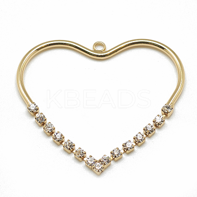 Brass Cubic Zirconia Pendants KK-T032-024G-1