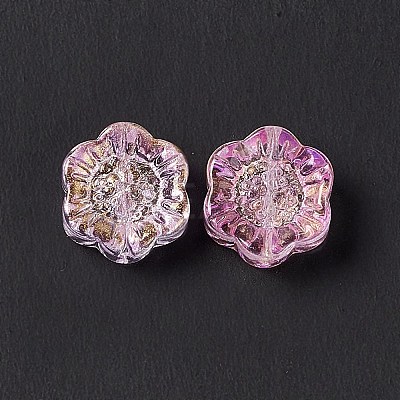 Electroplated Glass Beads GLAA-G090-01E-1