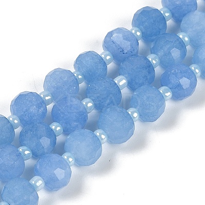 Natural Dyed White Jade Beads Strands G-H057-A22-12-1