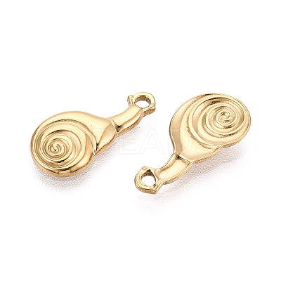 304 Stainless Steel Snail Pendants STAS-T069-03G-1
