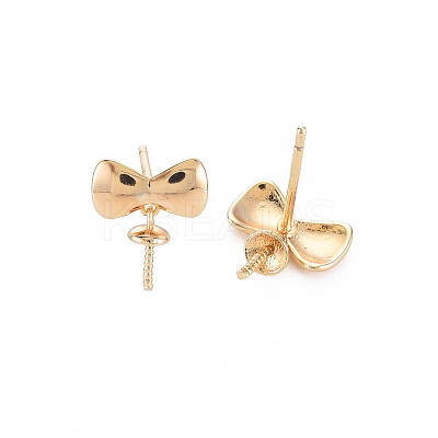 Brass Stud Earring Findings KK-S364-044-1