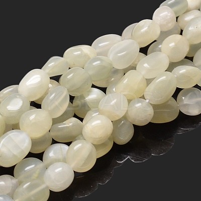 Nuggets Natural White Moonstone Beads Strands G-J336-11-1